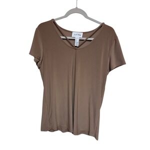 Joseph Ribkoff Criss Cross V-Neck Top Casual Everyday Tee Shirt Size 12
